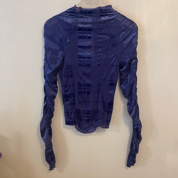 Urban Outfitters Top Mock Neck Burnout Velvet Small New With Tags Natalia - Picture 8 of 11